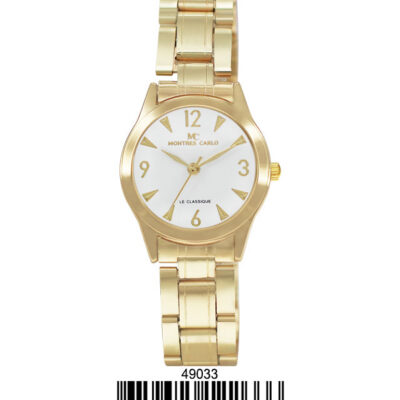 DACQA Metal Band Watch – Gold/White