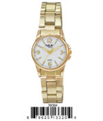 DACQA Metal Band Watch – Gold/White/Gold