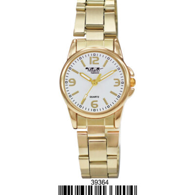 DACQA Metal Band Watch – Gold/White/Gold