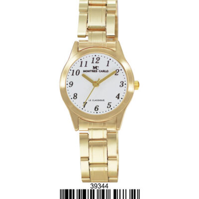DACQA Metal Band Watch – Gold/White/Gold