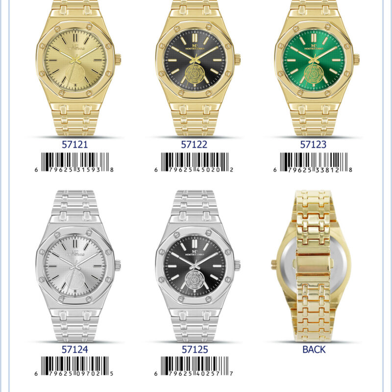 DACQA Metal Band Watch – Green/Gold