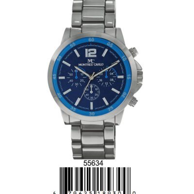 DACQA Metal Band Watch – Grey/Blue