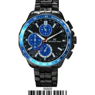 DACQA Metal Band Watch – Gun/Blue