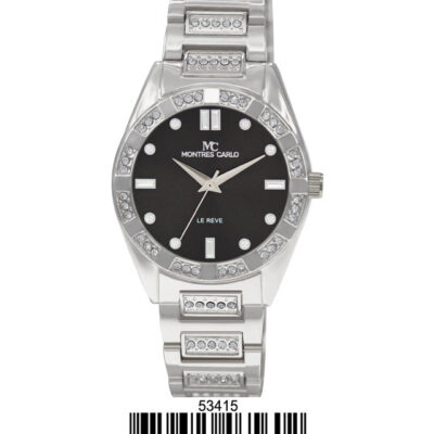 DACQA Metal Band Watch – Silver/Black