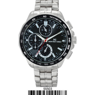 DACQA Metal Band Watch – Silver/Black