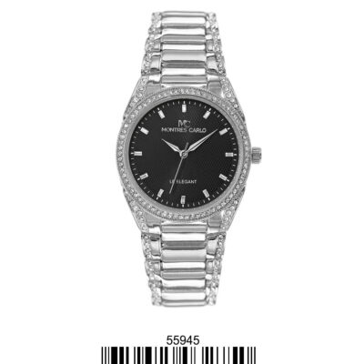 DACQA Metal Band Watch – Silver/Black