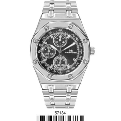 DACQA Metal Band Watch – Silver/Black