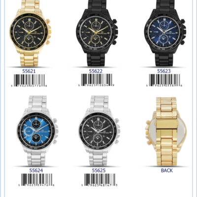 DACQA Metal Band Watch – Silver/Black