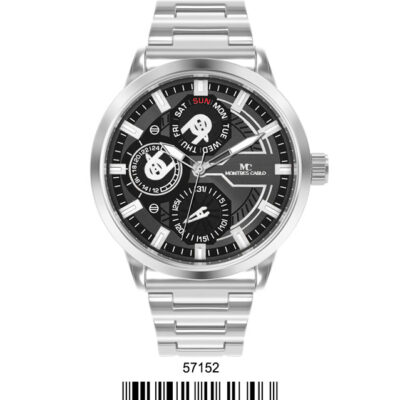 DACQA Metal Band Watch – Silver/Black