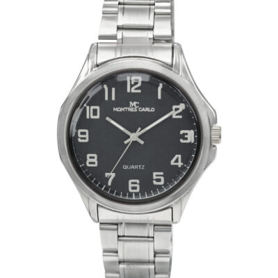 DACQA Metal Band Watch – Silver/Black