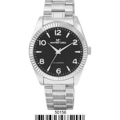 DACQA Metal Band Watch – Silver/Black