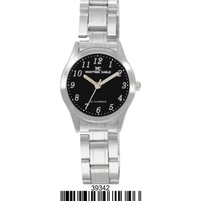 DACQA Metal Band Watch – Silver/Black/Silver