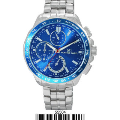 DACQA Metal Band Watch – Silver/Blue