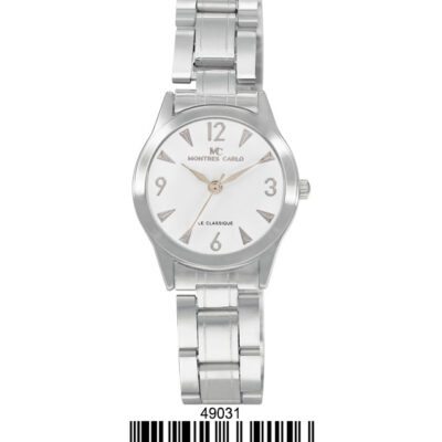 DACQA Metal Band Watch – Silver/White