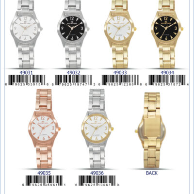 DACQA Metal Band Watch – Silver/White