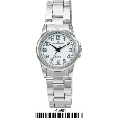 DACQA Metal Band Watch – Silver/White