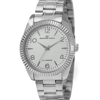 DACQA Metal Band Watch – Silver/White