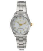 DACQA Metal Band Watch – Silver/White