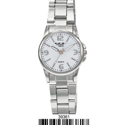DACQA Metal Band Watch – Silver/White/Silver