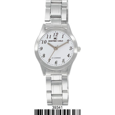 DACQA Metal Band Watch – Silver/White/Silver