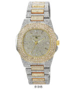 DACQA Metal Band Watch – Two-Tone Gold