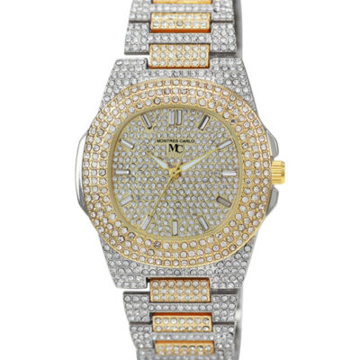 DACQA Metal Band Watch – Two-Tone Gold