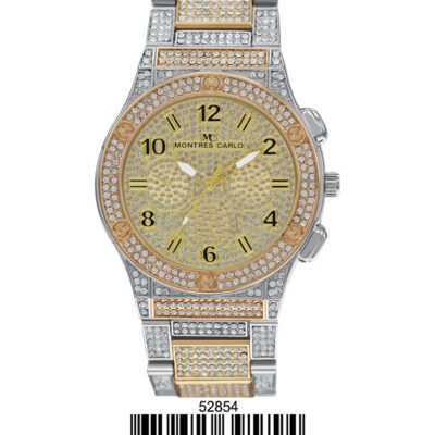 DACQA Metal Band Watch – Two-Tone Gold