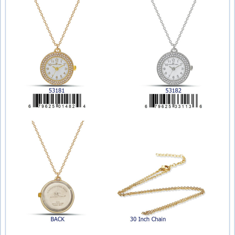 DACQA Pendant Necklace Watch – Gold