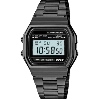 DACQA Retro Digital Watch – Black