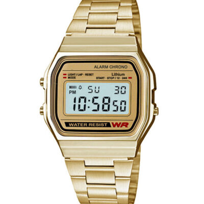 DACQA Retro Digital Watch – Gold