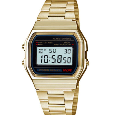 DACQA Retro Digital Watch – Gold/Black