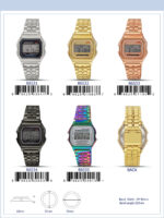 DACQA Retro Digital Watch – Iridescent