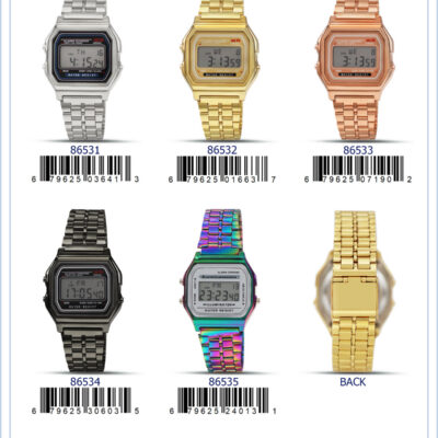DACQA Retro Digital Watch – Iridescent