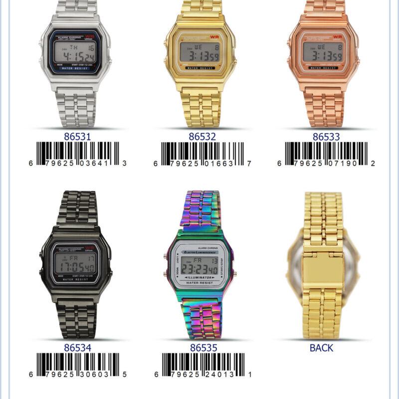 DACQA Retro Digital Watch – Iridescent