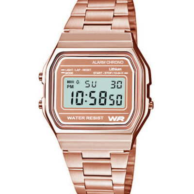 DACQA Retro Digital Watch – Rose Gold