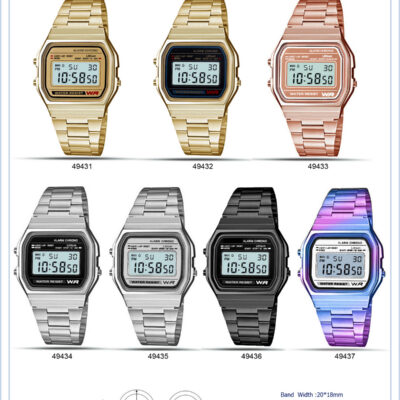 DACQA Retro Digital Watch – Silver
