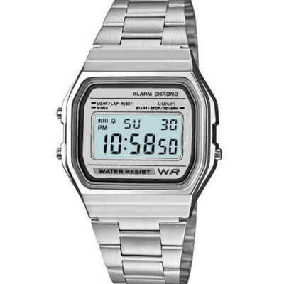 DACQA Retro Digital Watch – Silver