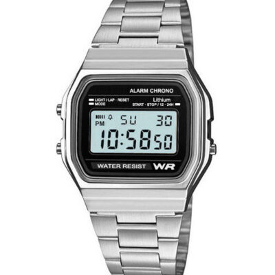 DACQA Retro Digital Watch – Silver/Black