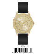 DACQA Silicone Band Watch – Black/Gold