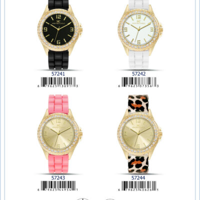 DACQA Silicone Band Watch – Black/Gold