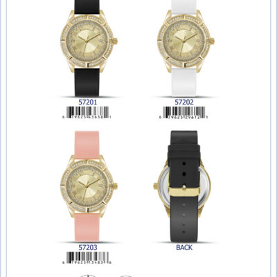 DACQA Silicone Band Watch – Black/Gold