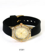 DACQA Silicone Band Watch – Black/Gold