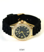 DACQA Silicone Band Watch – Black/Gold