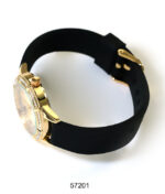 DACQA Silicone Band Watch – Black/Gold