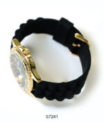 DACQA Silicone Band Watch – Black/Gold