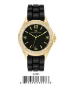 DACQA Silicone Band Watch – Black/Gold