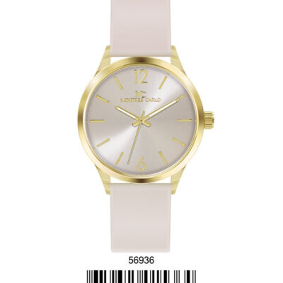 DACQA Silicone Band Watch – Gold/Beige