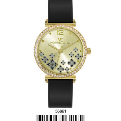 DACQA Silicone Band Watch – Gold/Black