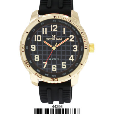 DACQA Silicone Band Watch – Gold/Black