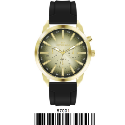 DACQA Silicone Band Watch – Gold/Black